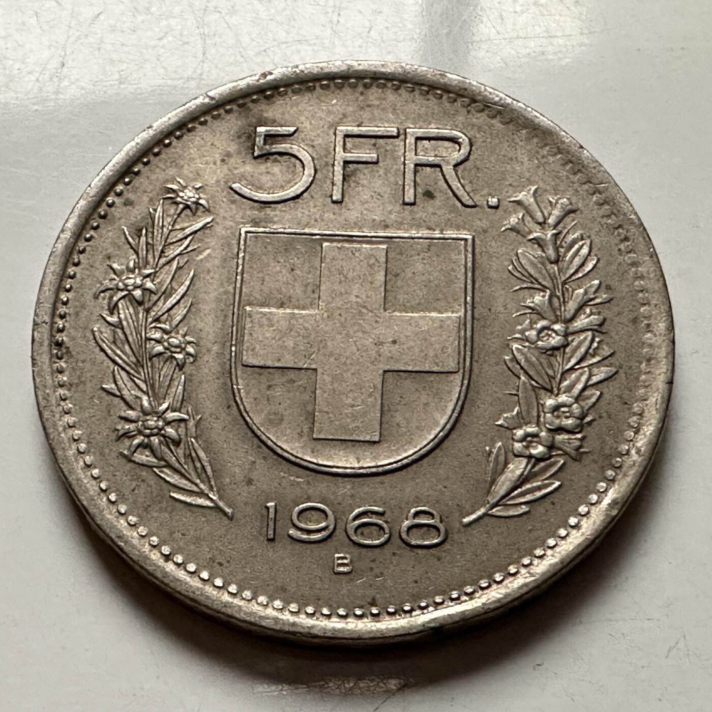 🌹外币初藏🌹🐯2026年第10场  每周二四六晚8️⃣点 接代拍 瑞士1968年5法郎