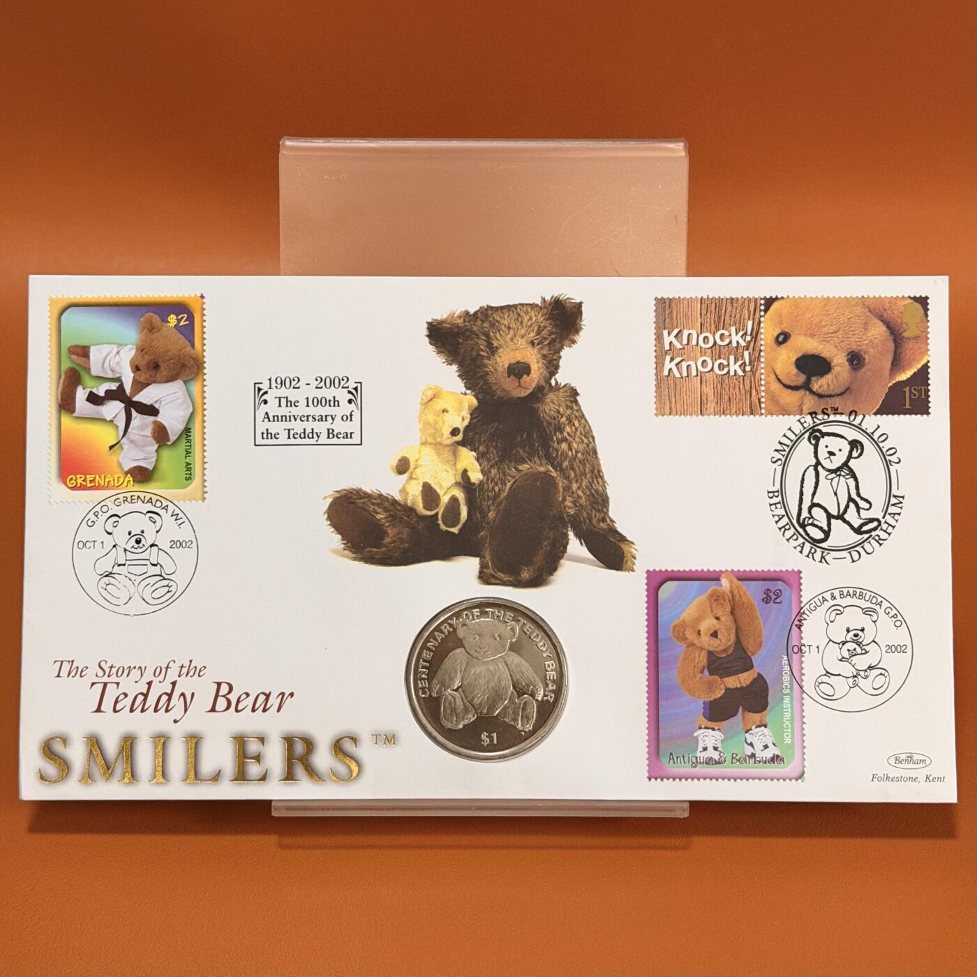 ＜星葵钱币社＞散币克朗场第68期·1月23日发货 〈邮币封〉维尔京群岛2002年泰迪熊诞生100周年1元克朗型纪念币