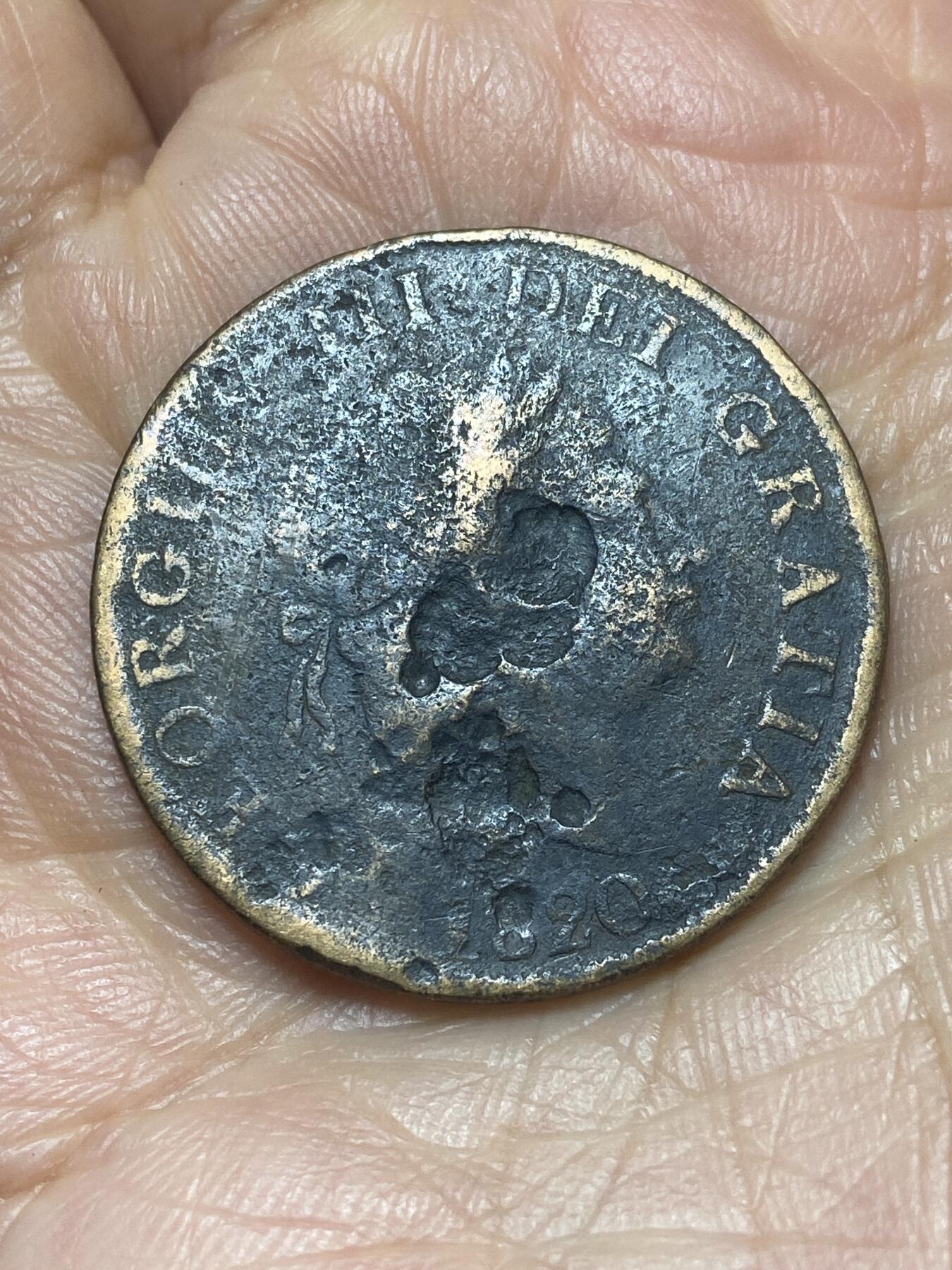 2026年第十二场(总第一百八十一场）外国好品散币场(免佣金) 少见有伤–英国🇬🇧1820年1/2便士代币