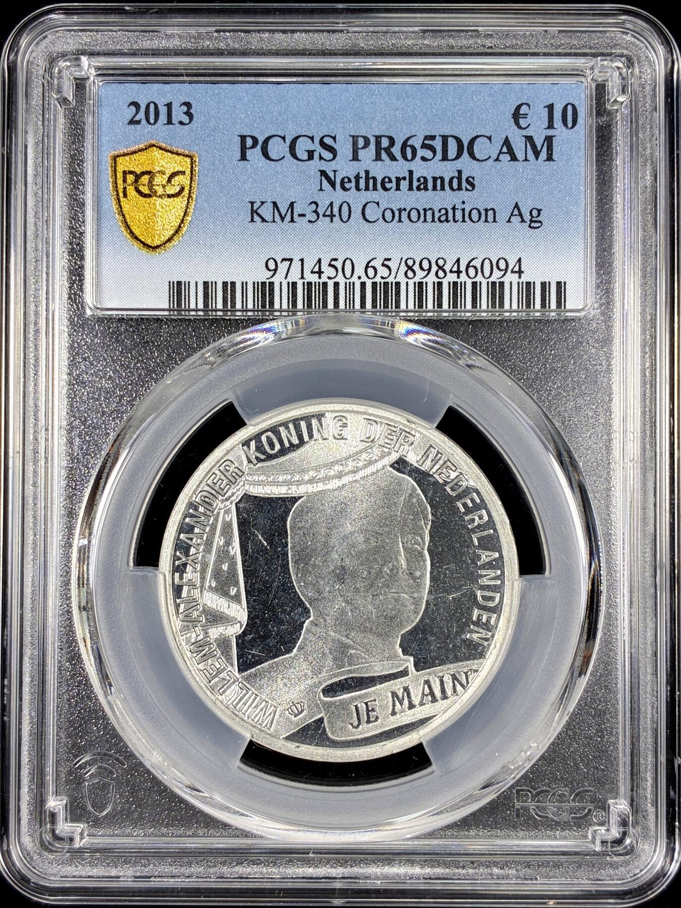 【雨安】【直播拍卖】【第0126期-评级币章】2026-01-24 周六 19:30 [评级欧元] Netherlands 欧元 荷兰 10欧元 2013年 登基 PCGS-PR65DCAM 精制币