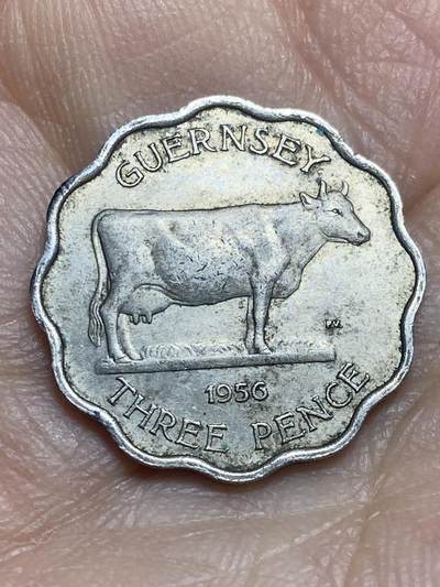2026年第十二场(总第一百八十一场）外国好品散币场(免佣金) - 英属根西岛🇬🇬1956单年份3便士(伊丽莎白二世时期第一版，薄版)