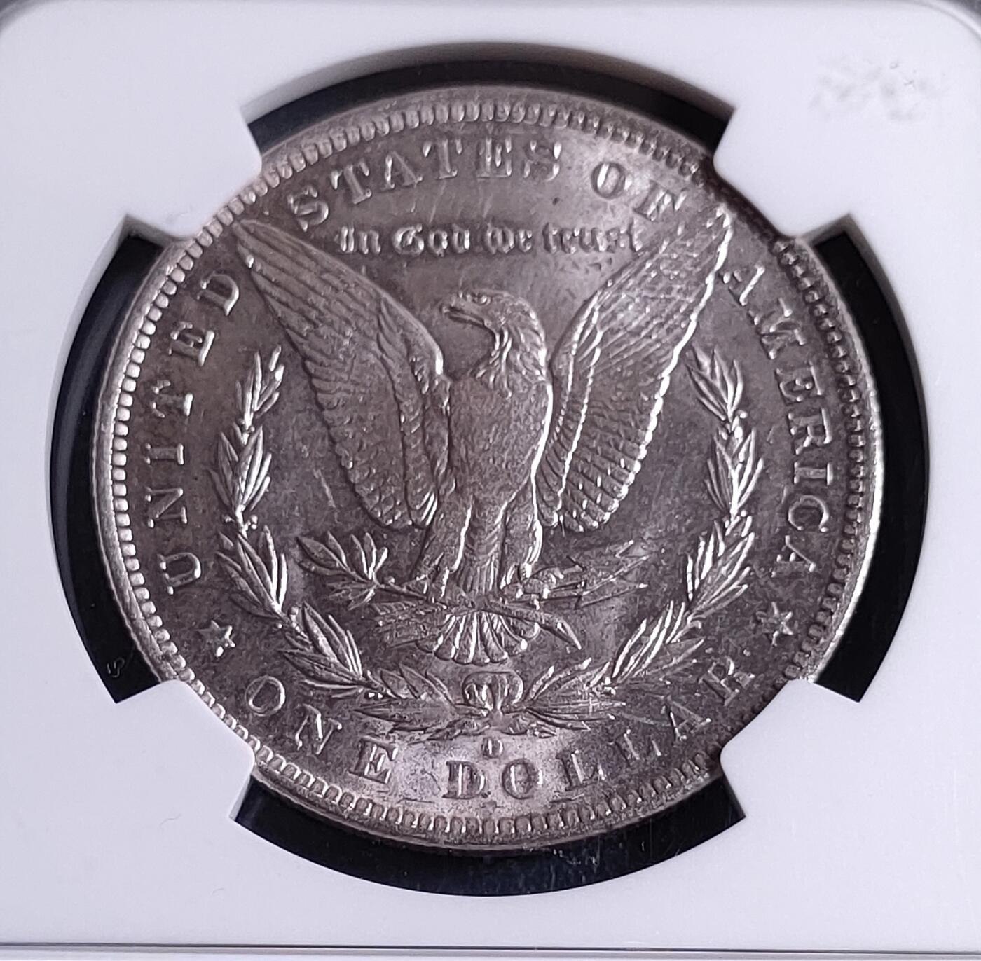 美国1883年O版摩根壹美元银币，NGC MS64老盒子