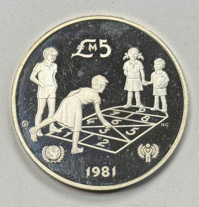 S&S Numismatic世界钱币-拍卖 第119期  - 马耳他1981年 国际儿童年 5里拉精制纪念银币 28.28克925银