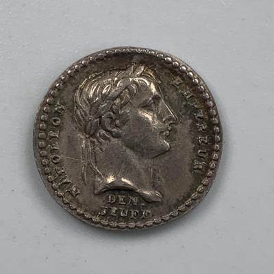 掌中浮雕-藏着的欧洲第050场 - 1804年法国拿破仑加冕为皇帝纪念小银章，13mm，1.3g