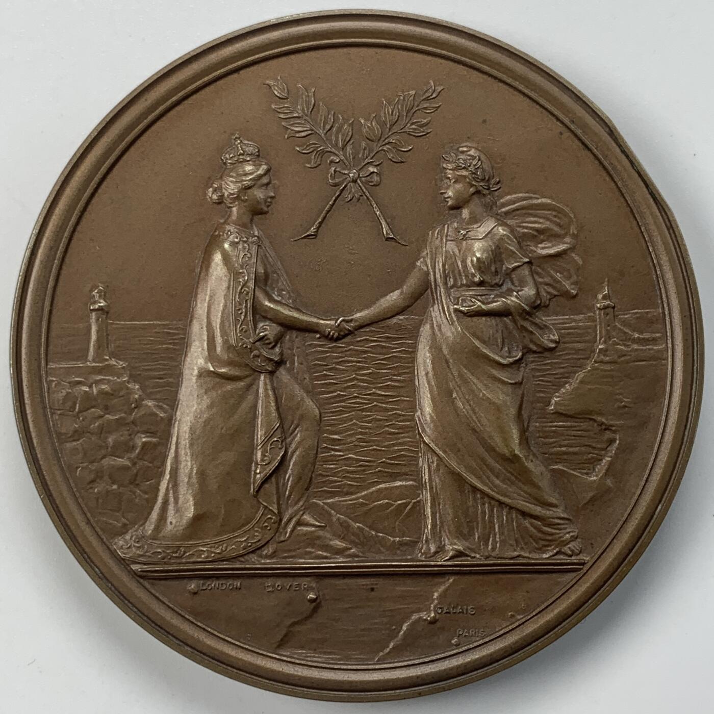 掌中浮雕-藏着的欧洲第050场 1903年法国总统埃米尔·卢贝访问英国纪念，64mm，原盒有破损