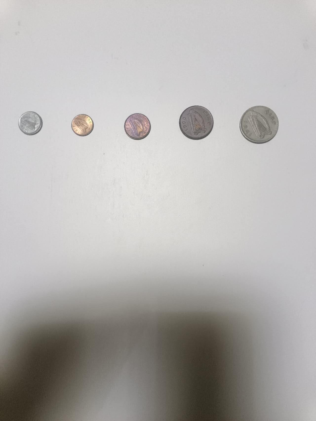 【20260122】非全新纸币和硬币第328场 爱尔兰5枚硬币小全套