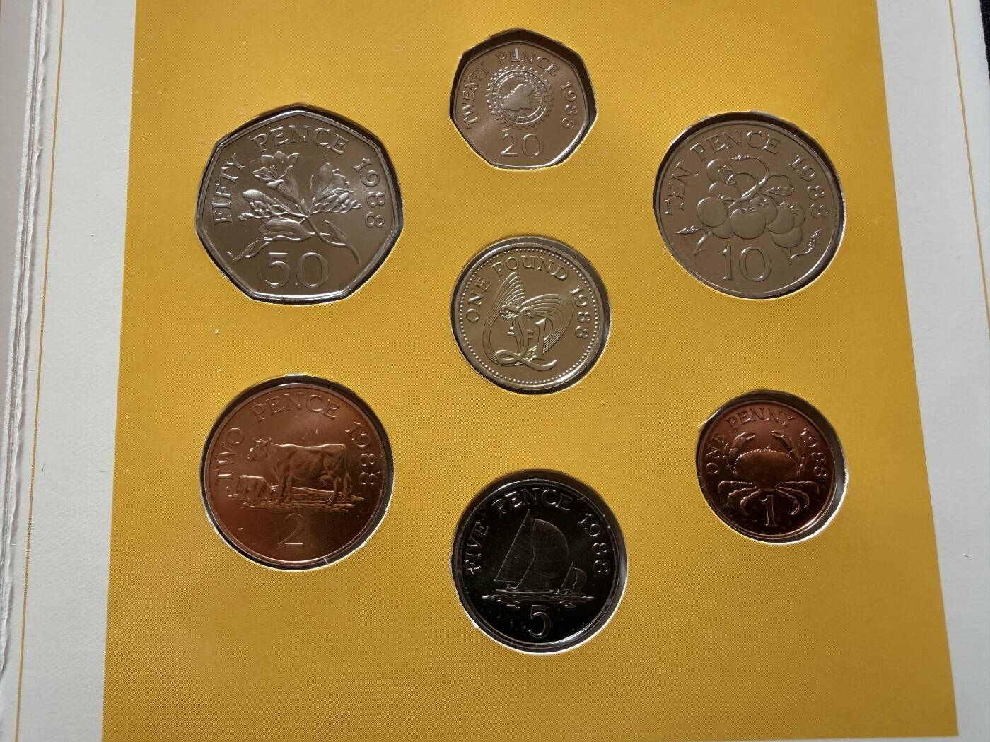 咖啡豆•收藏 2025年Jan_26th世界各国硬币银币拍卖 1988年根西岛UNC未流通套币 外国外币