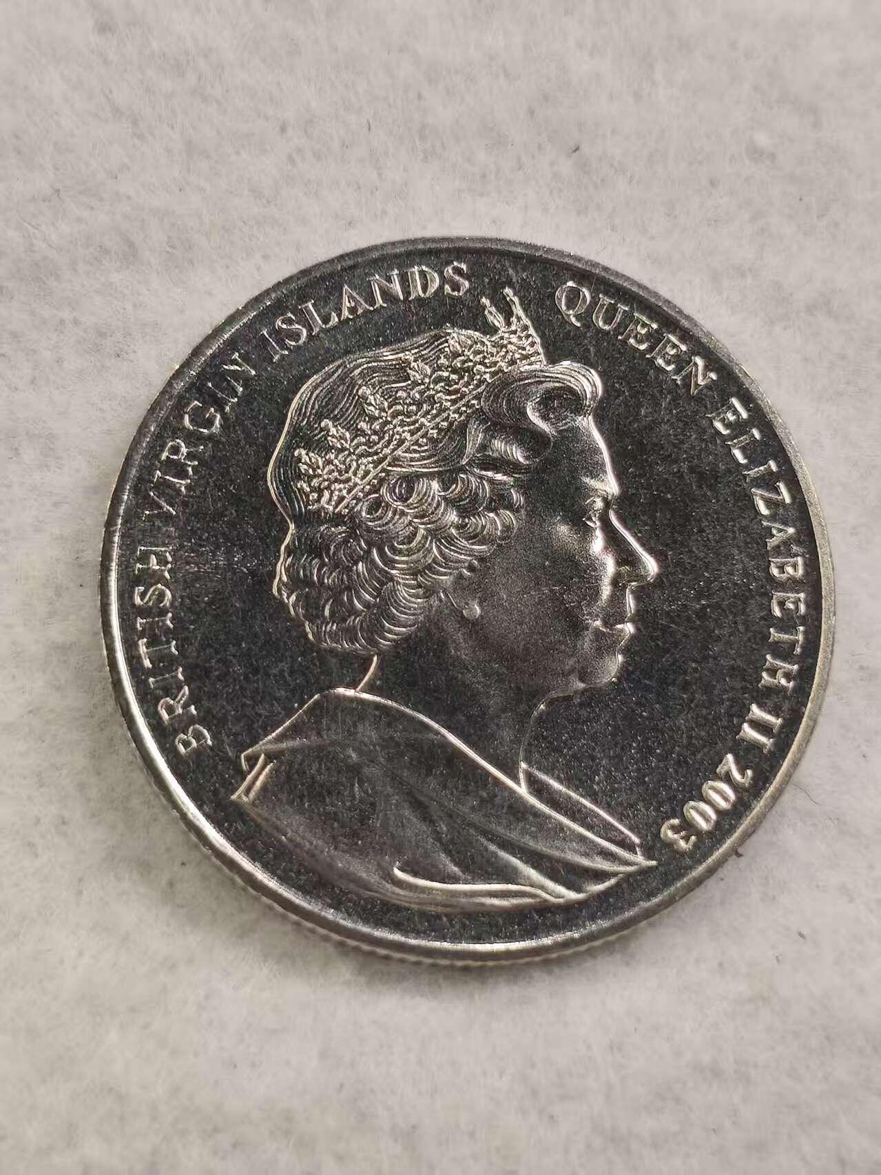 G&W世界散币，银币处理专场（第44场） 英属维尔京2003年1元  伊丽莎白二世加冕50周年  克朗型