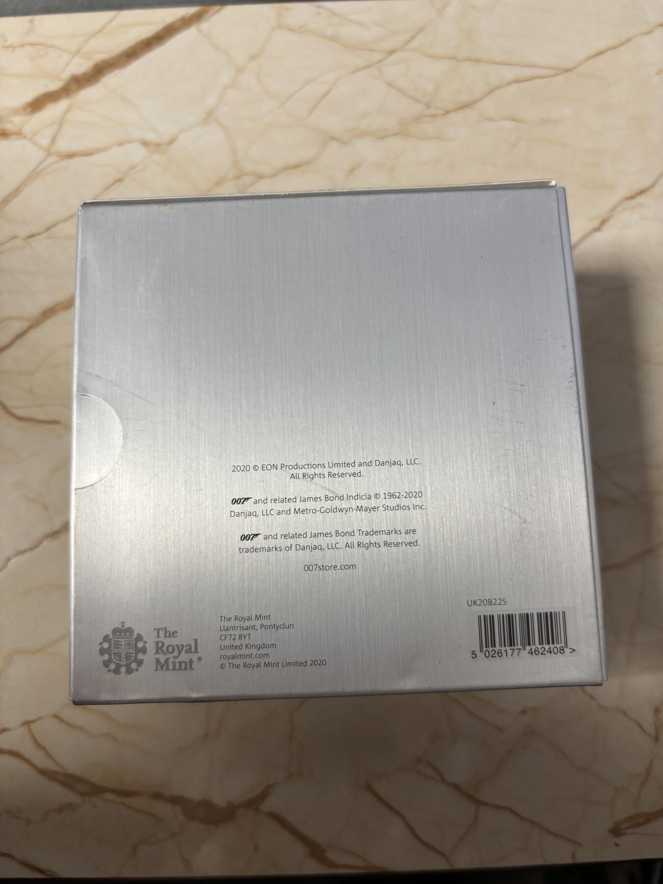 第189期拍卖 英国2020年007系列2永远的詹姆斯邦德2盎司银币，999银，发行2007枚