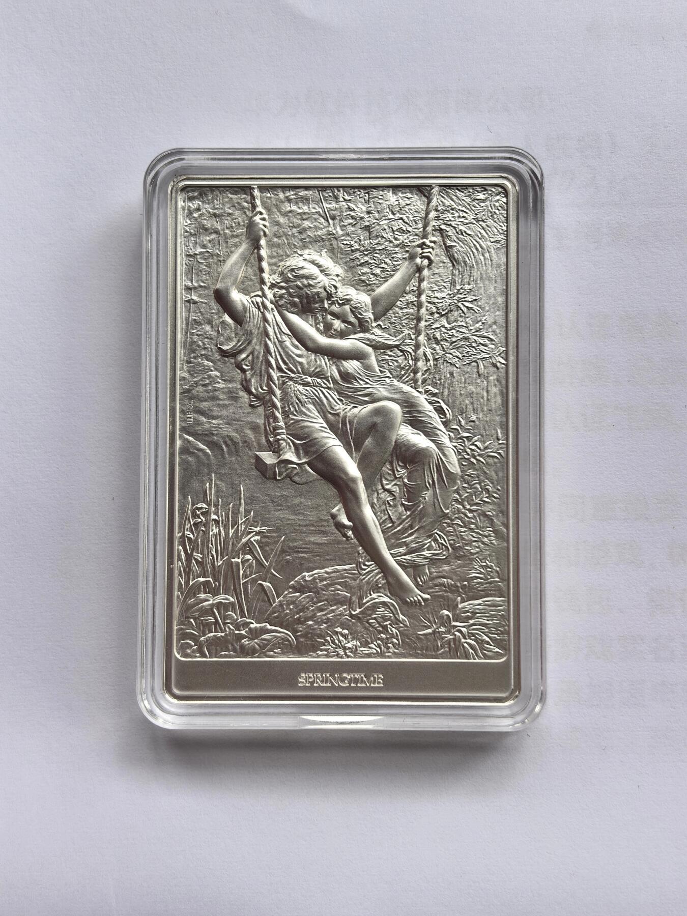 博洋堂世界钱币拍卖第158期（全场包邮） （稀少）2024年中国NAMI出品普制银章 名画-春光 3盎司999银 发行量：88 盒证全