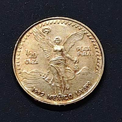 【全场包邮】纯粹捡漏拍496场-持续更新中 - 墨西哥1992年1/20盎司自由女神银币【16毫米1.56克99.9%】