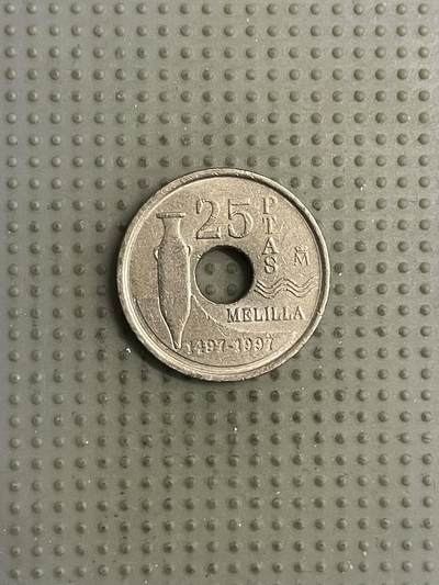 2026年第16场各国散币拍卖（总第166场） - 西班牙1997年梅利利亚市25比赛塔纪念币