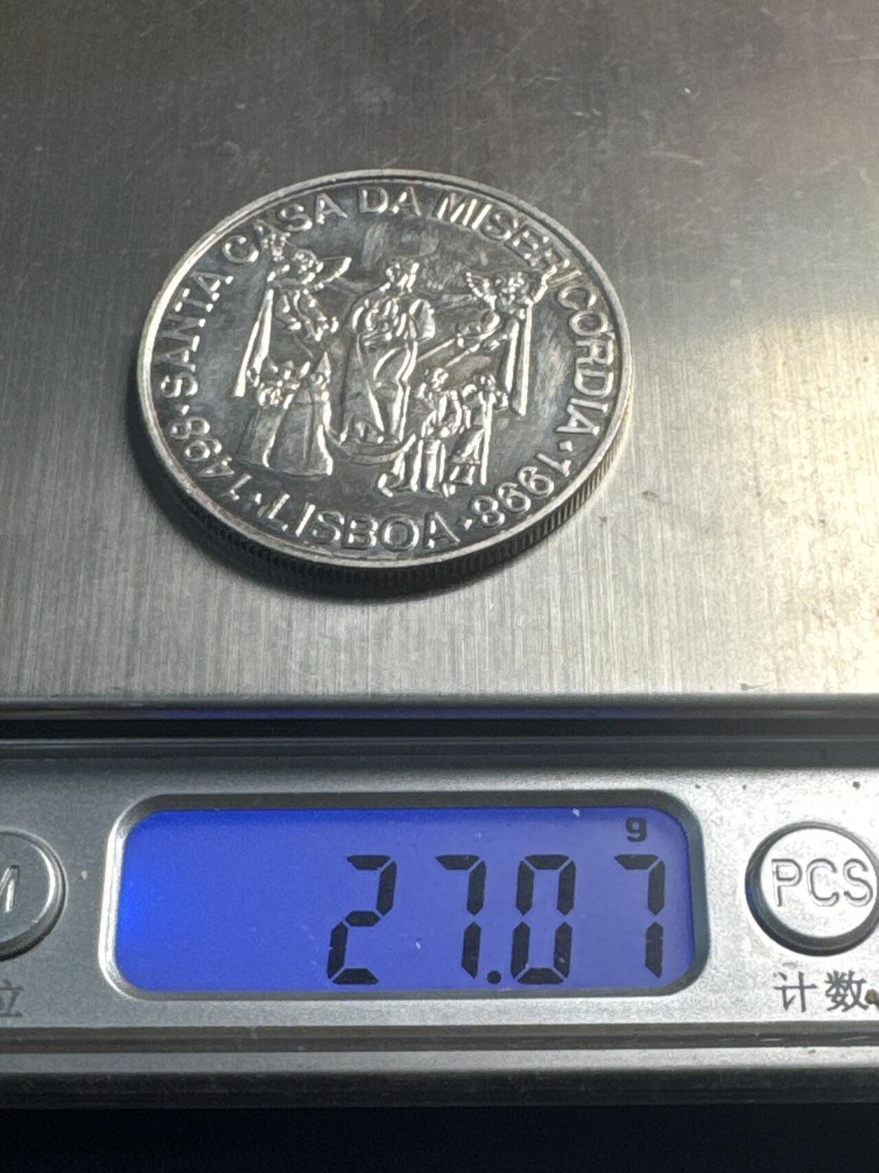 ❤️【币观天下】❤️ 第340期钱币拍卖- 2026.1.23周五晚上6点半场-长期征集拍品 葡萄牙1998年银币27克500银