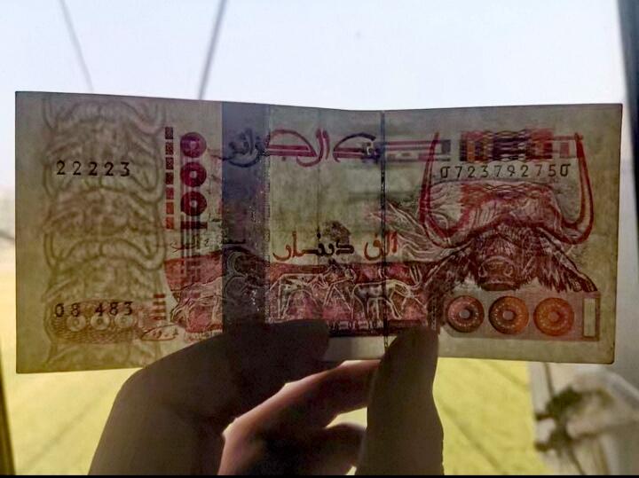 全新阿尔及利亚1998年1000笫纳尔靓品纸币