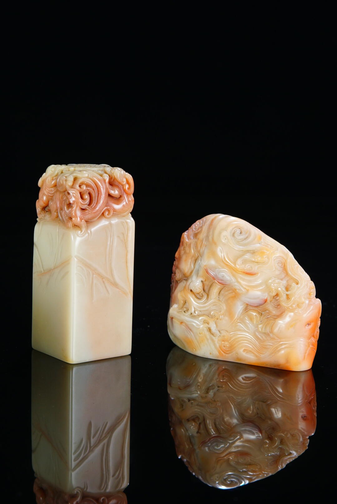 方寸藏珍·寿山田黄印章专场（一） 寿山善伯石《螭龙》套章