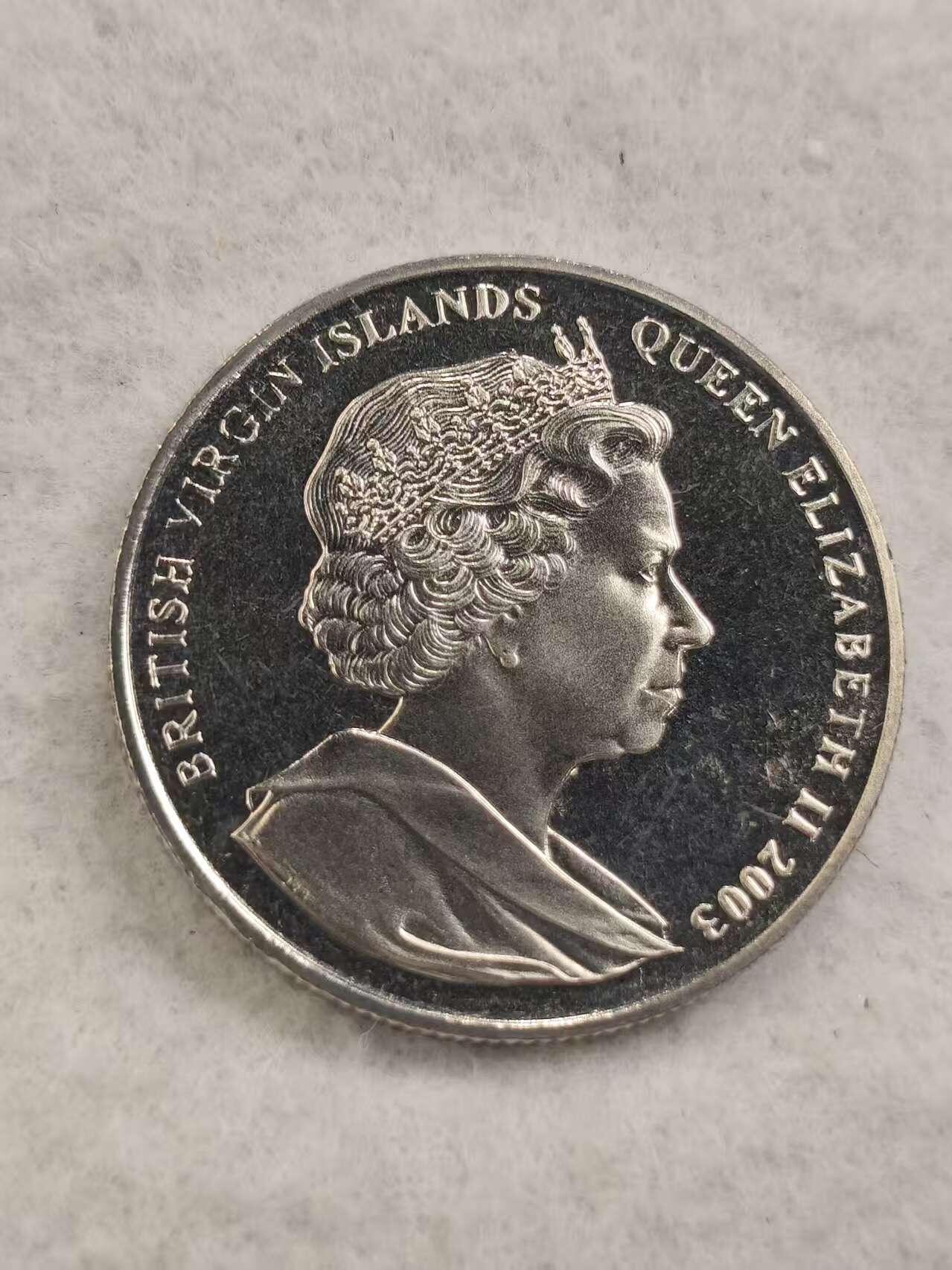 G&W世界散币，银币处理专场（第44场） 英属维尔京2003年1元  伊丽莎白二世加冕50周年  克朗型