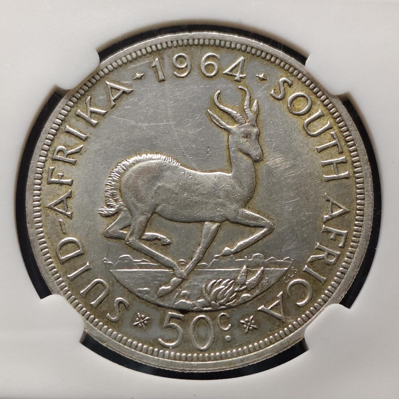 【全场包邮】纯粹捡漏拍497场-持续更新中 南非1964年吕贝克50分大银币【38.61毫米28.28克50%】