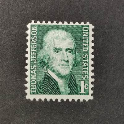 ↓君缘收藏719期☞钱币邮品↓无佣金、可寄存、满30元包邮  - 美国邮票，1968年美国第三任总统托马斯·杰斐逊邮票雕刻版1全