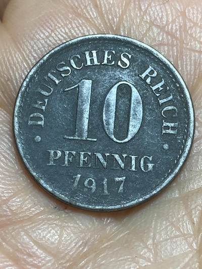 2026年第十三场(总第一百八十二场）外国好品散币场(免佣金) - 德意志帝国1917年10芬尼铁币(威廉二世一战时期，J标汉堡造)