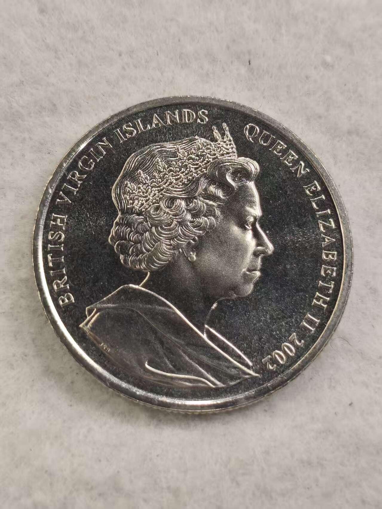 G&W世界散币，银币处理专场（第44场） 英属维尔京2002年1元  伊丽莎白二世登基50周年  克朗型