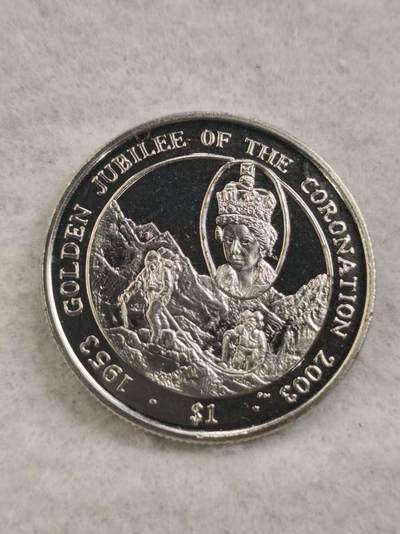 G&W世界散币，银币处理专场（第44场） - 英属维尔京2003年1元  伊丽莎白二世加冕50周年  克朗型