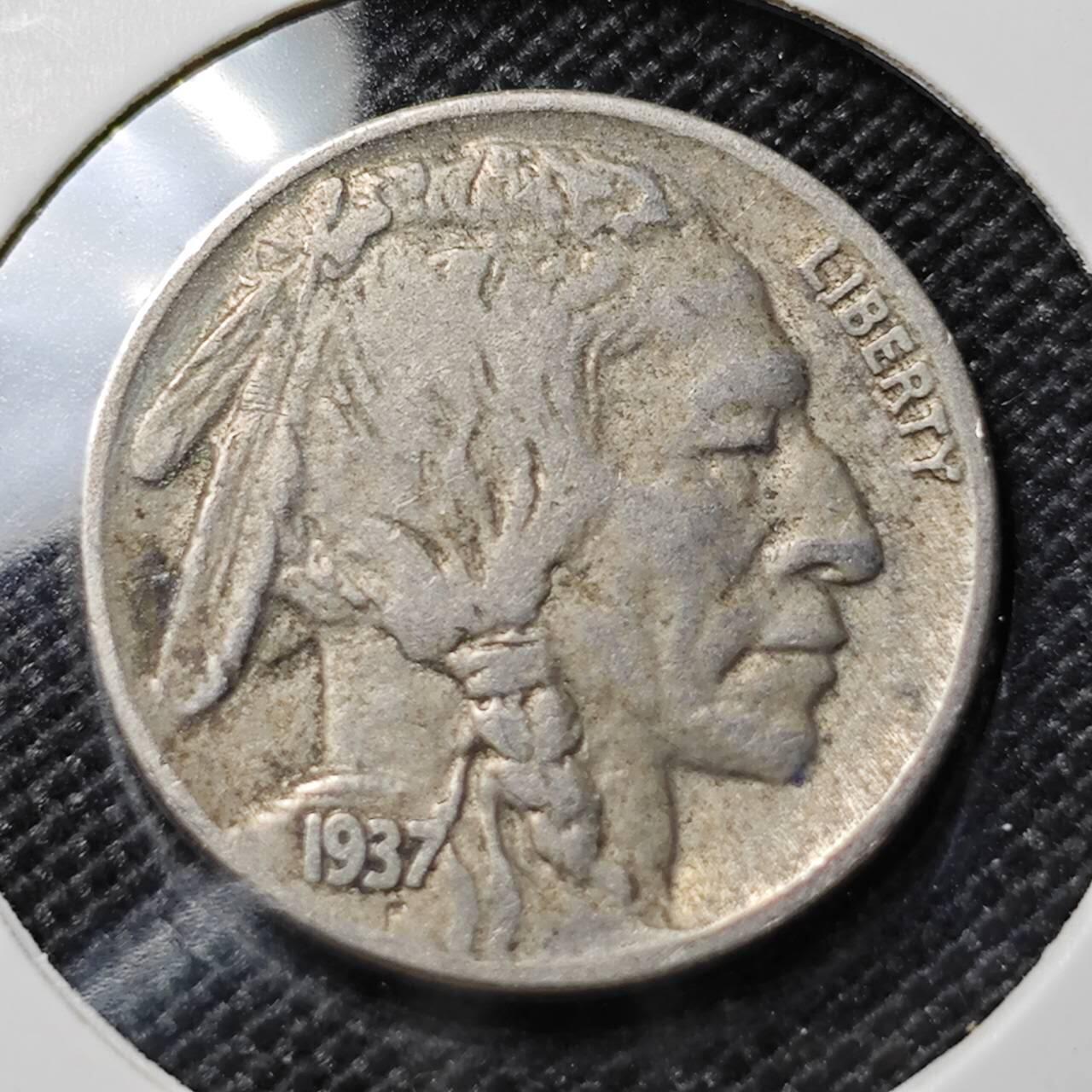 KK钱币收藏小铺  第388期  2月预留时间 周末发货  1937美国5分镍币 