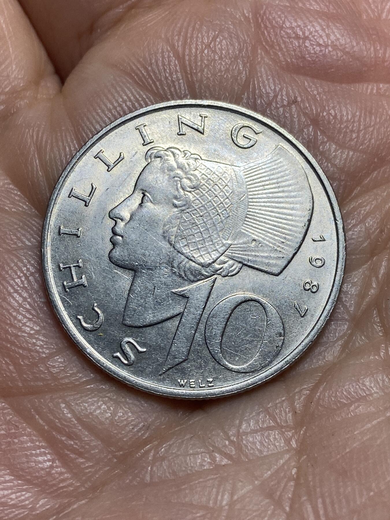 2026年第十三场(总第一百八十二场）外国好品散币场(免佣金) 奥地利🇦🇹1987年10先令(二战后共和国时期第二版)