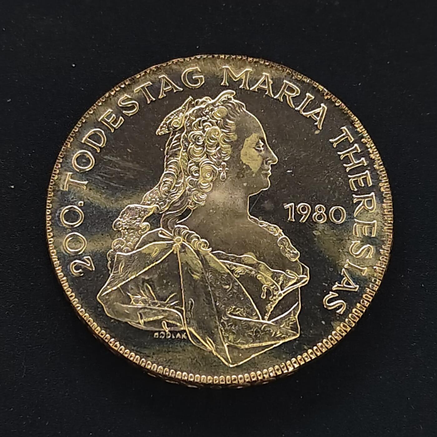 【全场包邮】纯粹捡漏拍497场-持续更新中 奥地利1980年500先令玛丽亚·特丽萨逝世200周年纪念)  500先令玛丽亚·特丽萨逝世200周年纪念银币【38毫米24克92.5%】