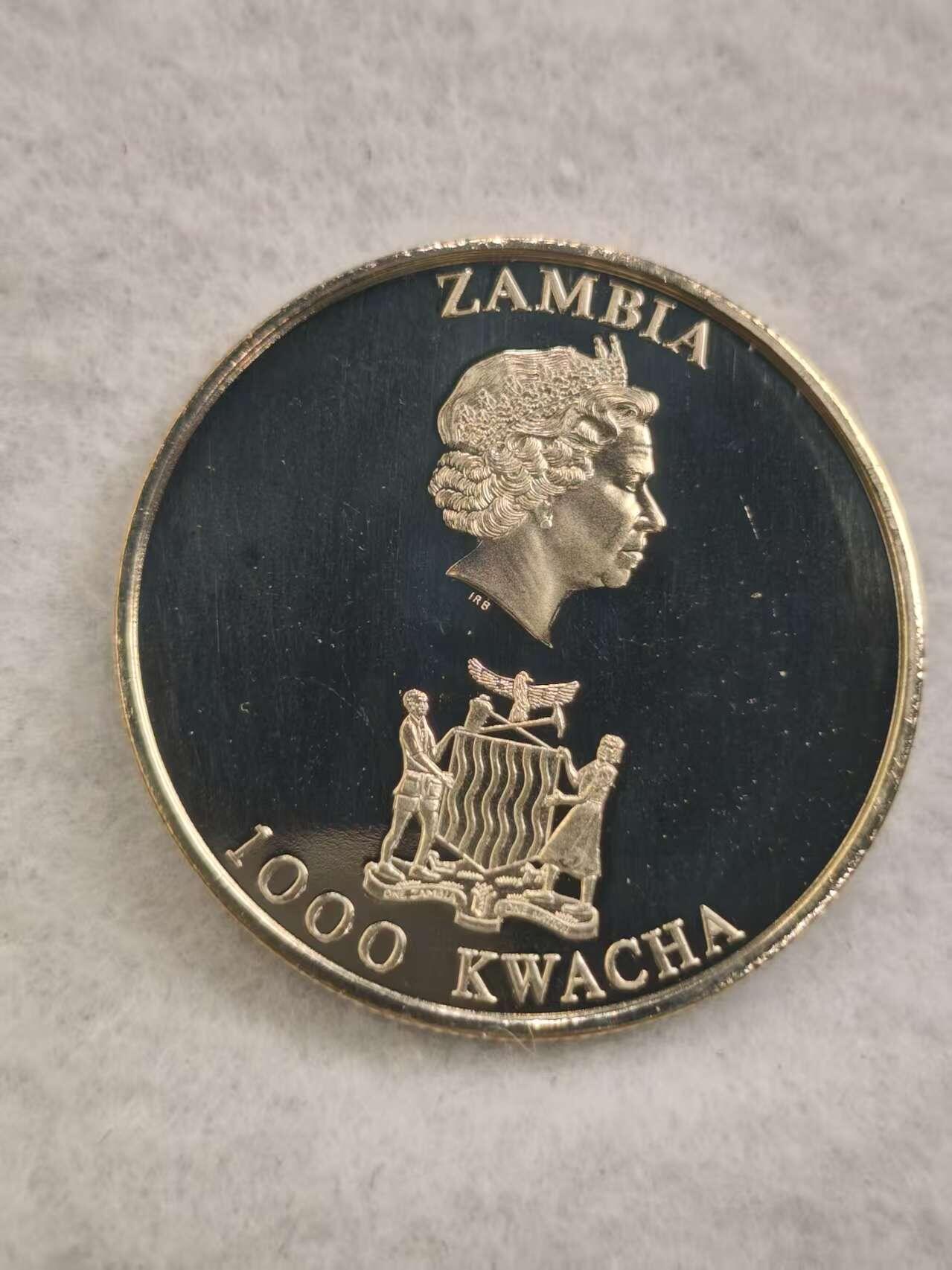 G&W世界散币，银币处理专场（第44场） 赞比亚2003年1000克瓦查  伊丽莎白二世加冕50周年  克朗型