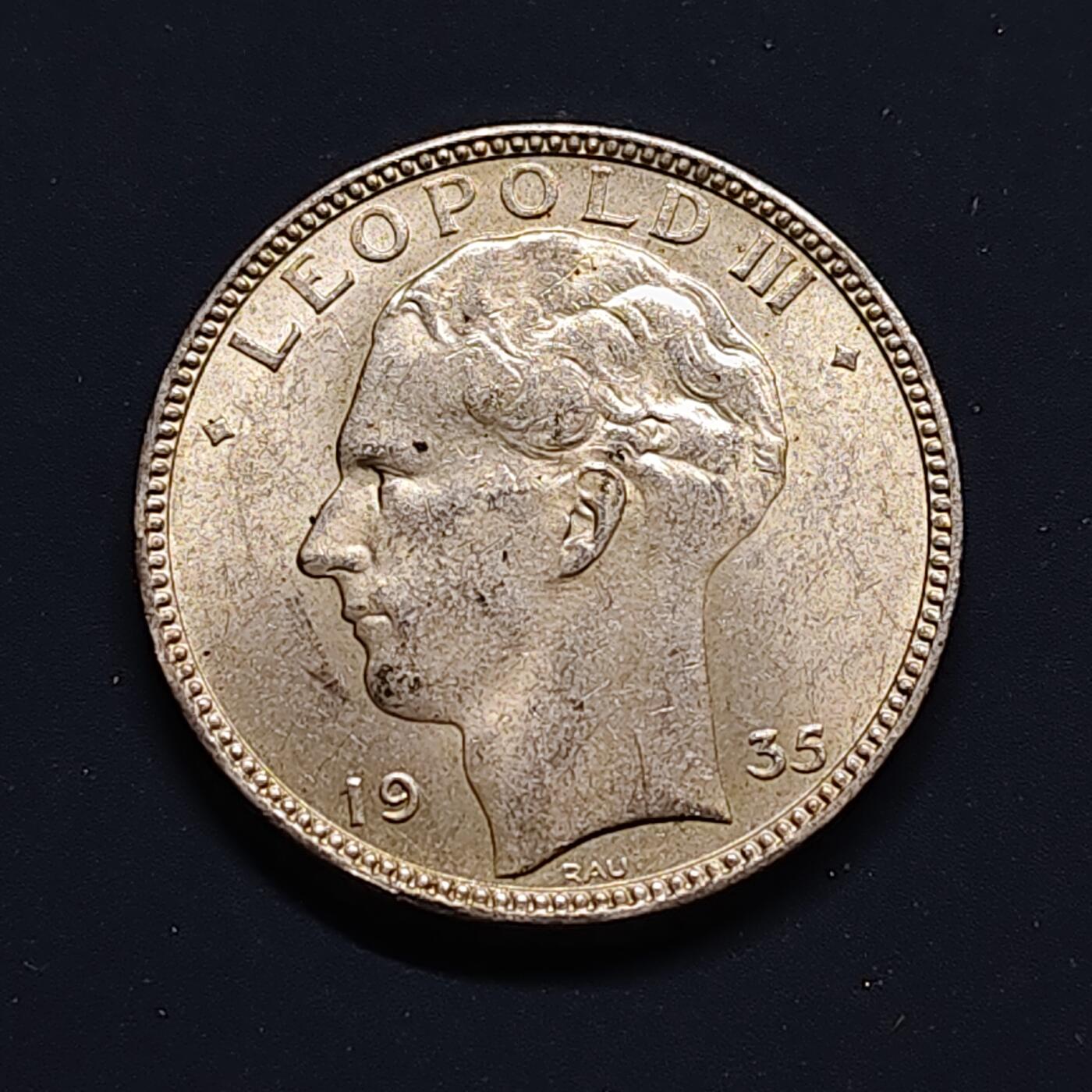 【全场包邮】纯粹捡漏拍497场-持续更新中 比利时1935年利奥波德三世20法郎银币【28毫米11克68%】
