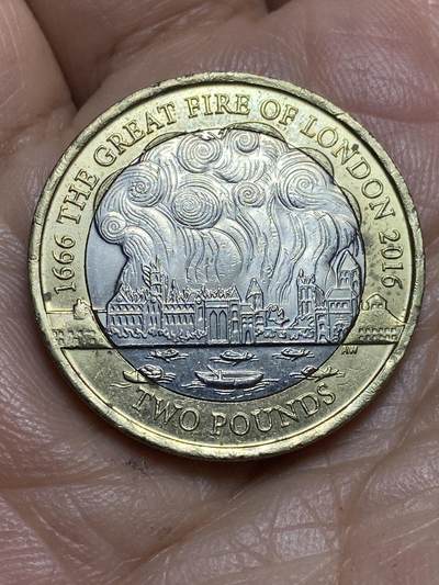 2026年第十三场(总第一百八十二场）外国好品散币场(免佣金) - 英国🇬🇧2016年2英镑(1666年伦敦大火事件350周年纪念币)