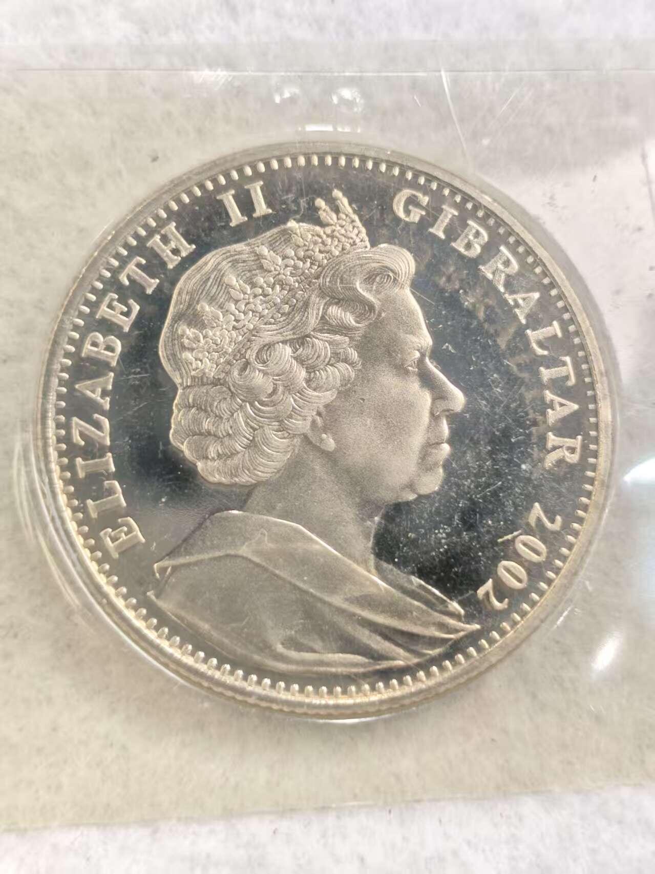 G&W世界散币，银币处理专场（第44场） 直布罗陀2002年1克朗  伊丽莎白二世登基50周年  克朗型