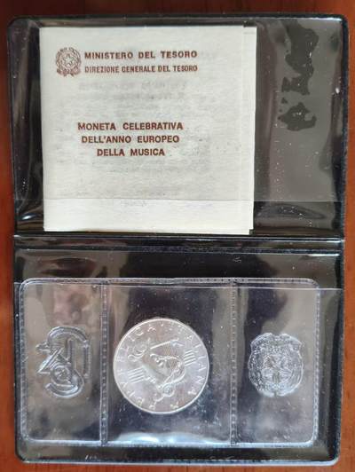 ❤️【币观天下】❤️ 第340期钱币拍卖- 2026.1.23周五晚上6点半场-长期征集拍品 - 意大利1985年欧洲音乐年500里拉银币 含纯银9.18克