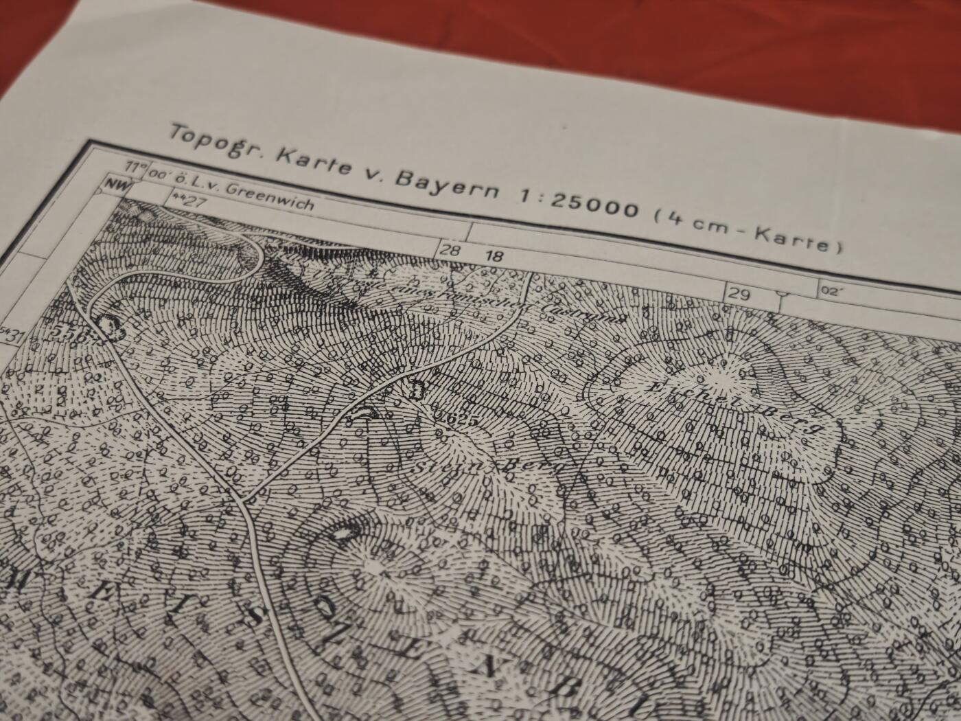 橙子收藏第一期 1938年二战德国巴伐利亚王国1:25000地形图（诺伊多夫410号图幅）