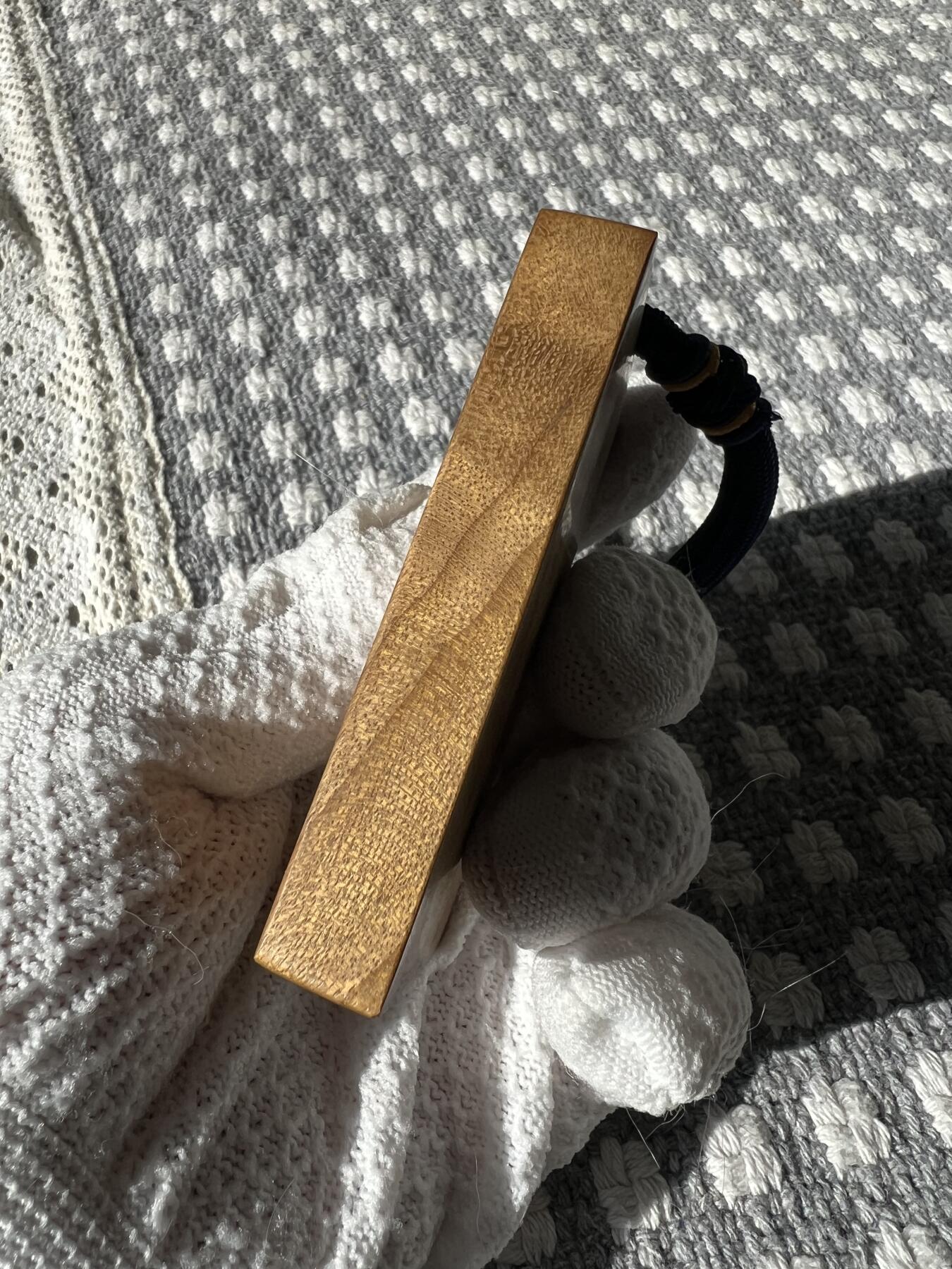 零元拍：B20金丝楠平安无事牌，3D立体水波香喷喷的小金砖，金光闪闪，78.8/52/13MM