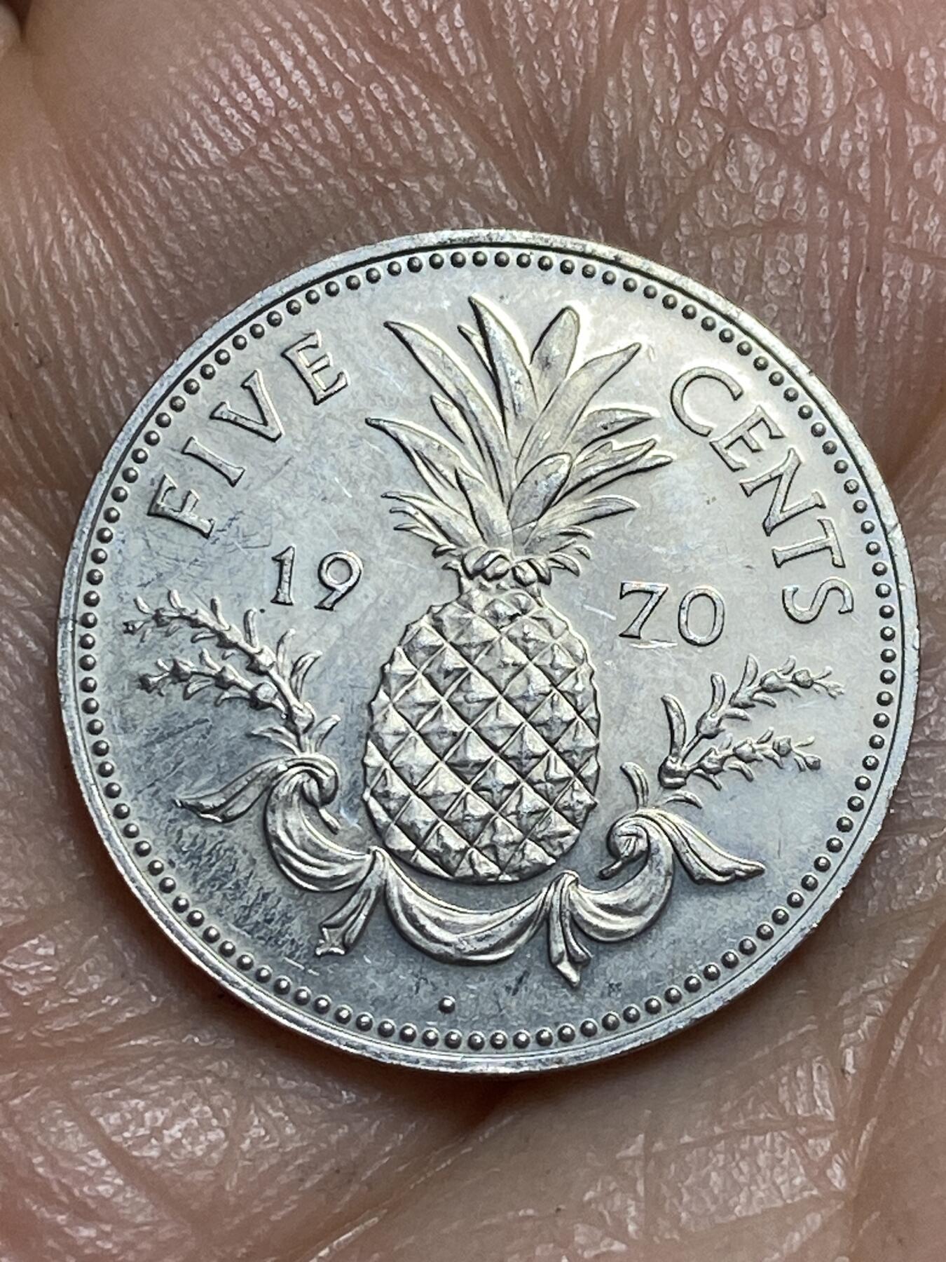 2026年第十三场(总第一百八十二场）外国好品散币场(免佣金) 好品–巴哈马🇧🇸1970年5分(伊丽莎白二世中年花冠，第一版关门年)