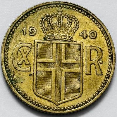 文馨钱币收藏 2026新年第四场（第 290 场）【长期接代拍品】 - 稀少品种 1940 年丹属冰岛 1 克朗铜币，第二版本独年份