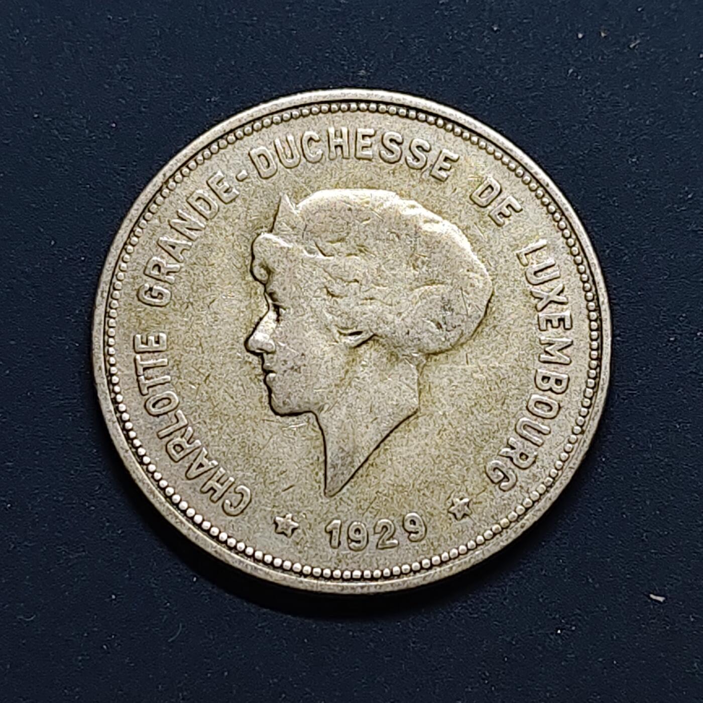 【全场包邮】纯粹捡漏拍497场-持续更新中 卢森堡1929年夏洛特女大公5法郎银币【27.8毫米8克62.5%】