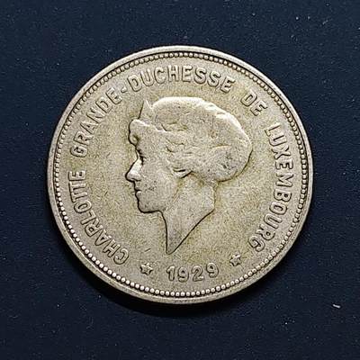 【全场包邮】纯粹捡漏拍497场-持续更新中 - 卢森堡1929年夏洛特女大公5法郎银币【27.8毫米8克62.5%】