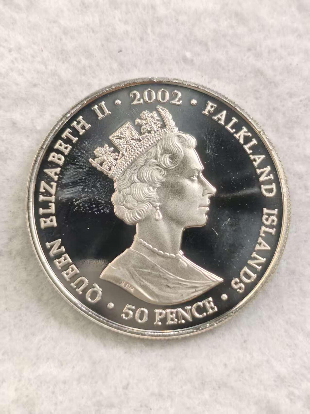 G&W世界散币，银币处理专场（第44场） 福克兰2002年50便士  伊丽莎白二世登基50周年  克朗型