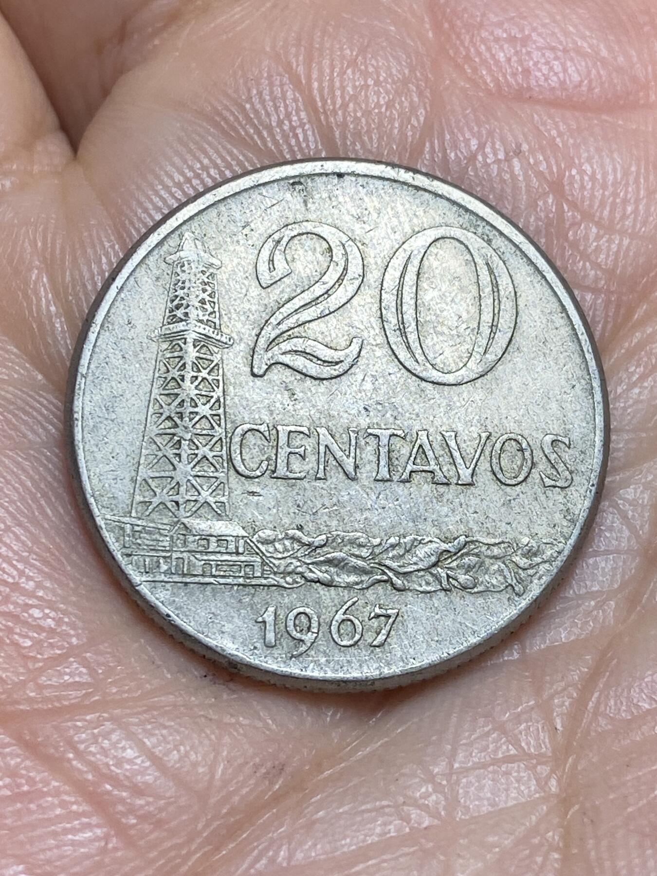 2026年第十三场(总第一百八十二场）外国好品散币场(免佣金) 巴西🇧🇷1967单年份20分(1967–1986年第一版，铜镍材质无磁版)