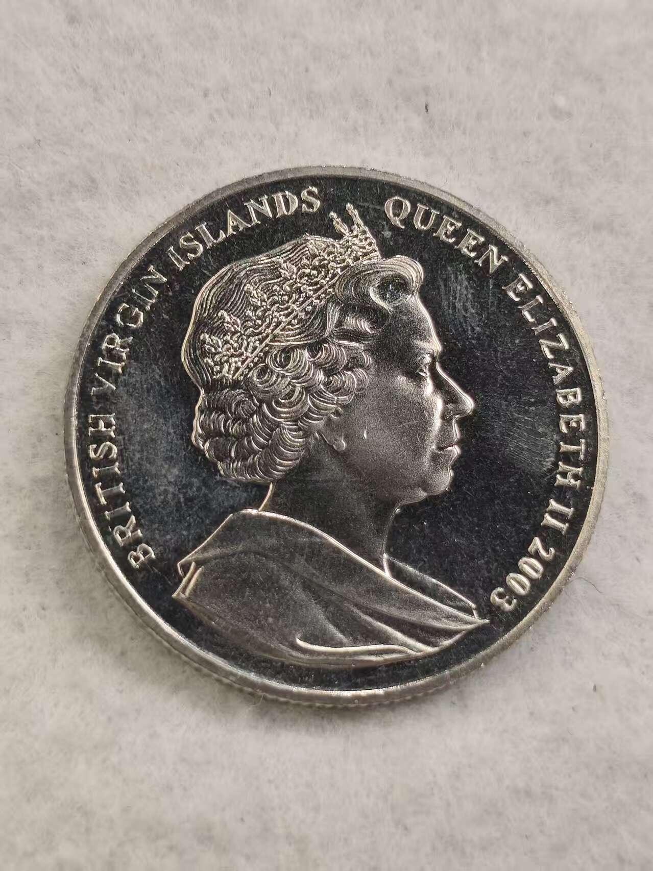 G&W世界散币，银币处理专场（第44场） 英属维尔京2003年1元  伊丽莎白二世加冕50周年  克朗型