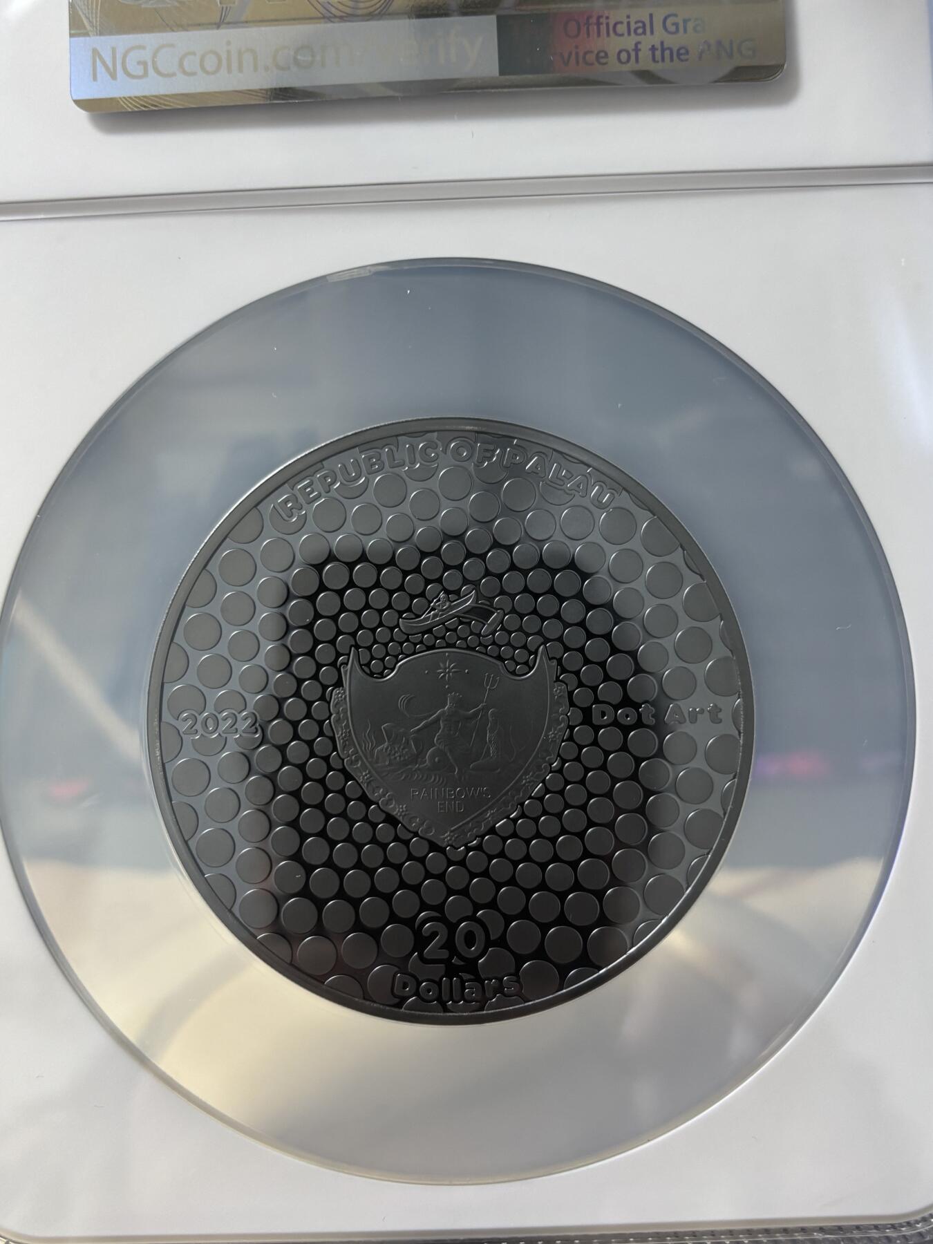 第189期拍卖 帕劳2022年点画埃及金字塔3盎司彩银币NGC-PF70首无盒无证书，999银，发行333枚