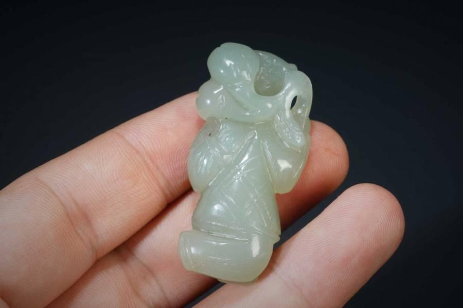 上海都达杂项专场五（全场包邮） 和田玉雕童子摆件87-160