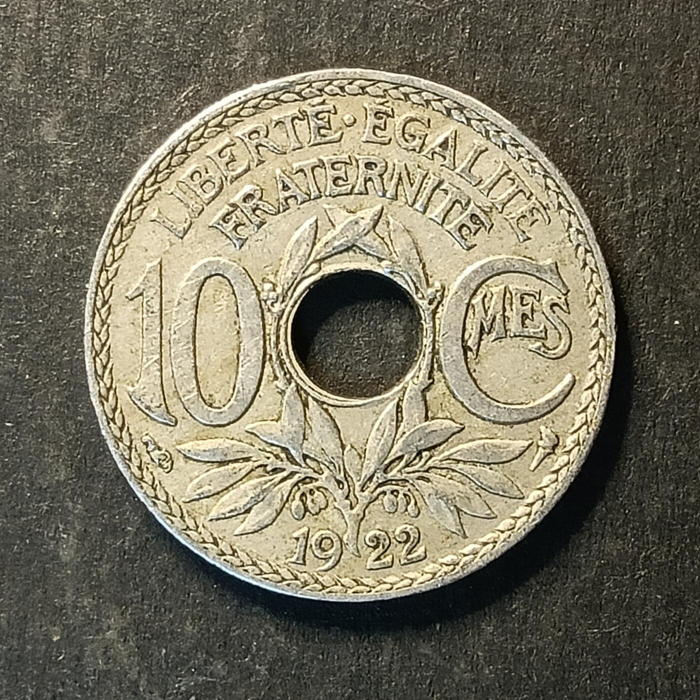 逸泉钱币2026A第五场A各国纸币沙俄散币纪念币系列A702-882 712 法国10分中孔铜镍币