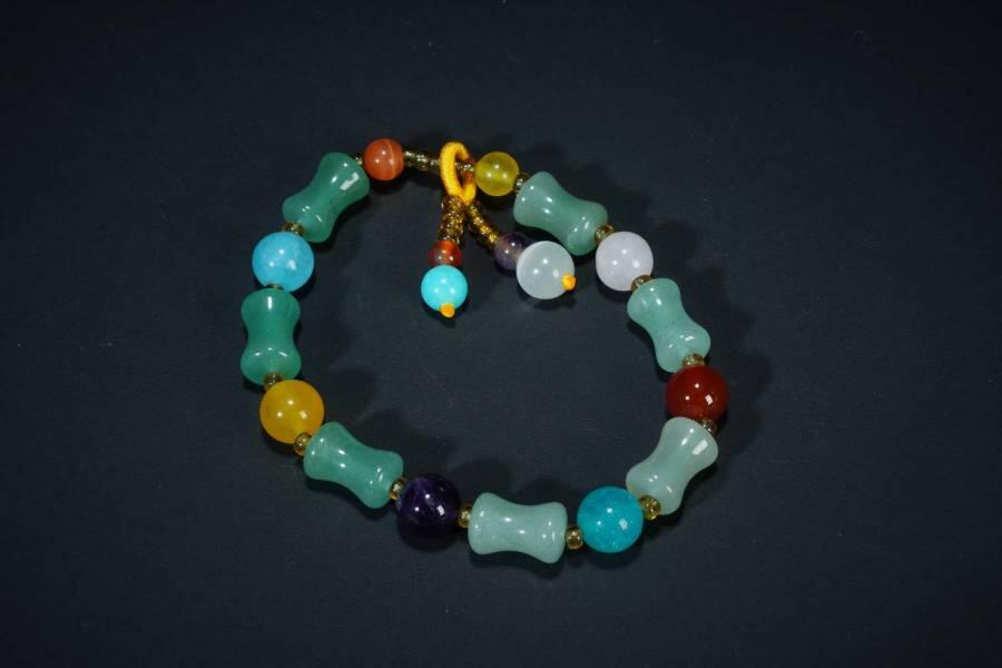 上海都达杂项专场五（全场包邮） 天然玛瑙多宝手链87-296