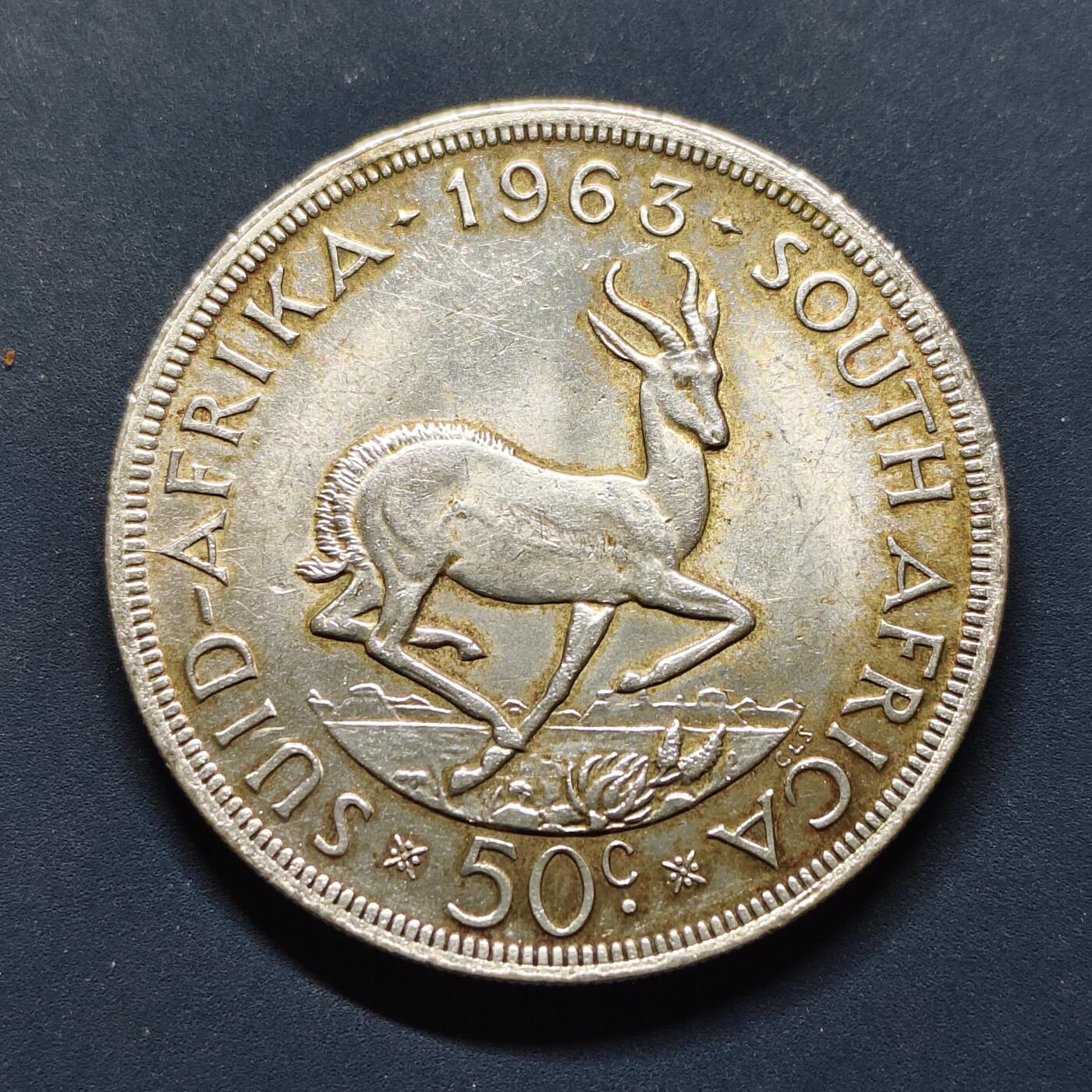 【全场包邮】纯粹捡漏拍497场-持续更新中 南非1963年吕贝克50分大银币【38.61毫米28.28克50%】