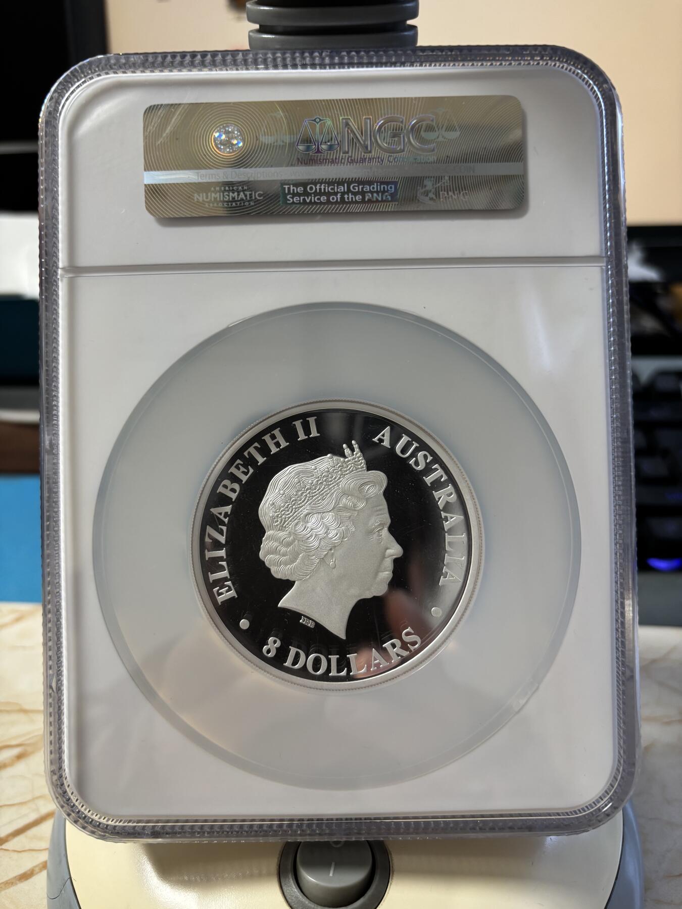 第189期拍卖  澳大利亚2017年五马齐聚镀金5盎司纪念银币NGC-PF69无盒无证书，999银镀金，发行500枚