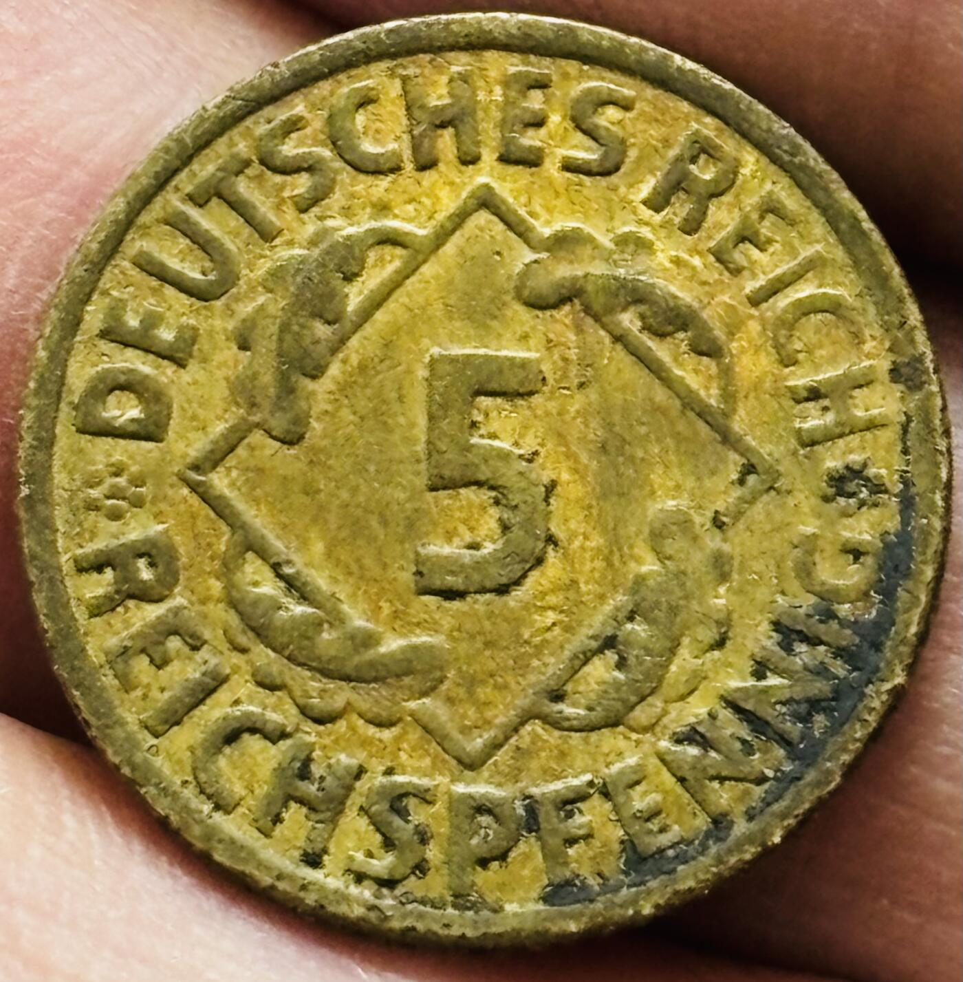 文馨钱币收藏 2026新年第四场（第 290 场）【长期接代拍品】 好品 1926 年魏玛共和国 5 芬尼铜币 A 版