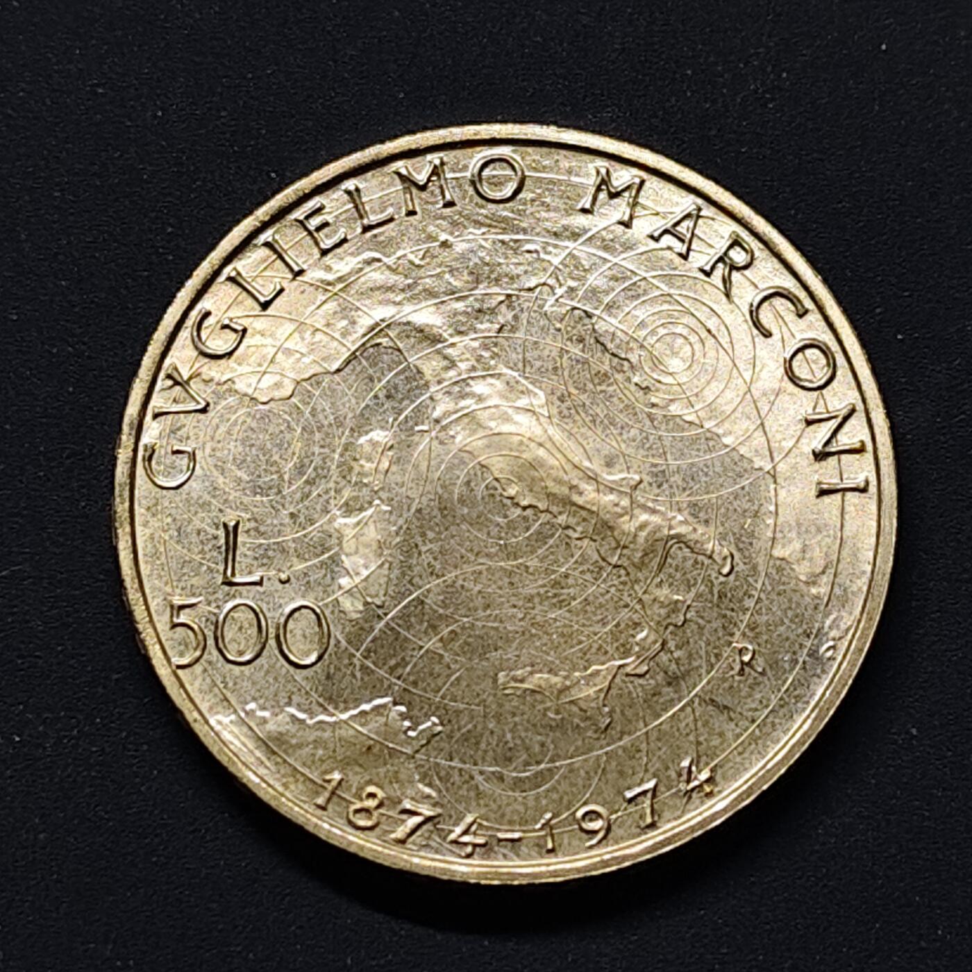 【全场包邮】纯粹捡漏拍496场-持续更新中 意大利1974年500里拉马可尼百年纪念银币【29毫米11克83.5%】